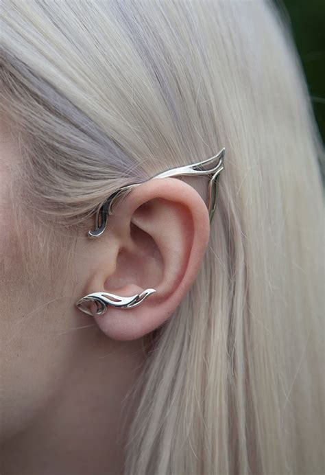 Elf Ear Cuff Silver Elven Ear Wrap No Piercing Fairy Earring Etsy Uk
