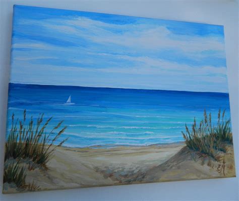 Original Beach Painting Seascape Painting Florida Beach Sand Dunes