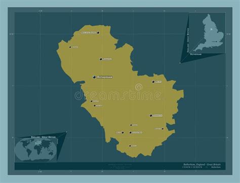 Rotherham England Great Britain Solid Labelled Points Of Ci Stock
