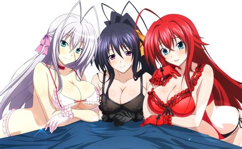 Best Harem Rias Gremory Rossweisse And Akeno Himejima アニメ 水着 アニメ ハイスクール