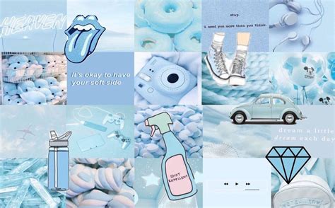 Cute Aesthetic Collage Blue Aesthetic Collage Wallpapers Wallpaper