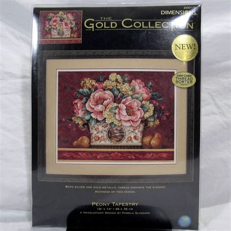 Dimensions Gold Collection Needlepoint Kit Peony Tapestry Pamela