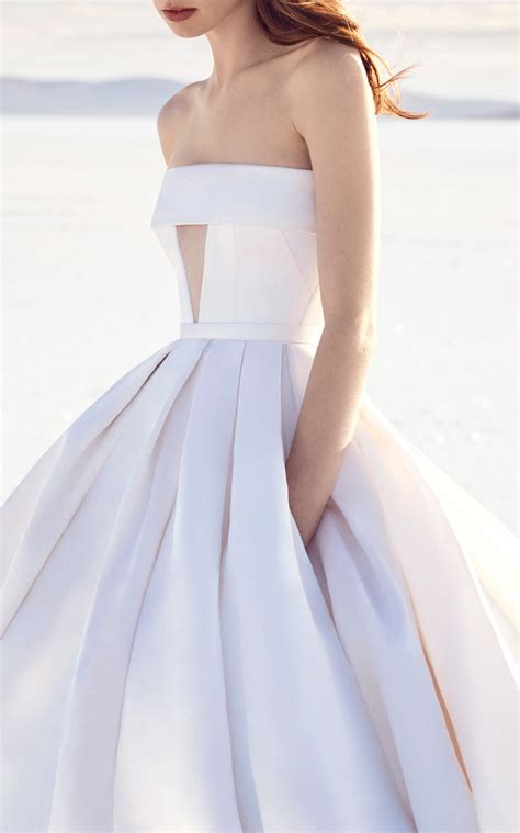 riley strapless satin cuff gown by alex perry bride for preorder on moda operandi gowns