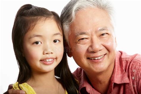 Chinese Grandfather With Granddaughter Stock Image Image Of Chinese