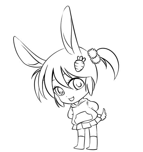 Chibi Cute Easy Anime Drawings Bunny Girl Chibi Printable Images And