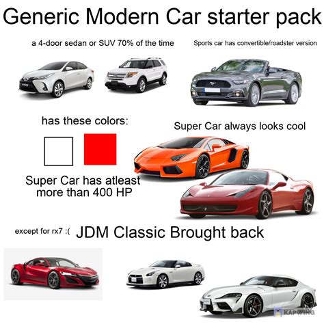 Generic Modern Car Starter Pack Rstarterpacks