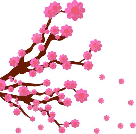 Hermoso Diseño De Rama De Flor De Cerezo Png Cerezo Flor Que Cae árbol Png Y Vector Para