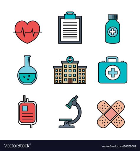 Medical Equipment Supplies Healthcare Icons Set Vector Image