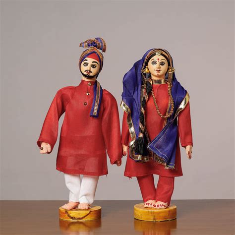 Traditional Handmade Punjabi Couple Dolls Itokri आईटोकरी