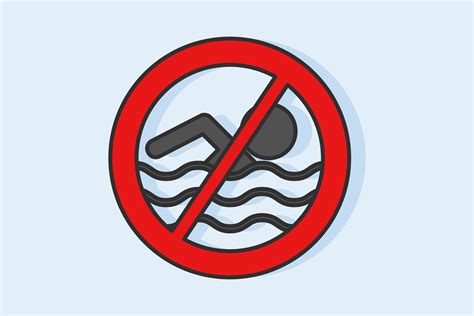 Flat Icon Marine No Swimming Sign Graphic By Uppoint Design