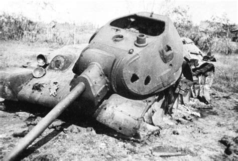 T 34 Tank Destroyed By An Internal Explosion During The Battle Of