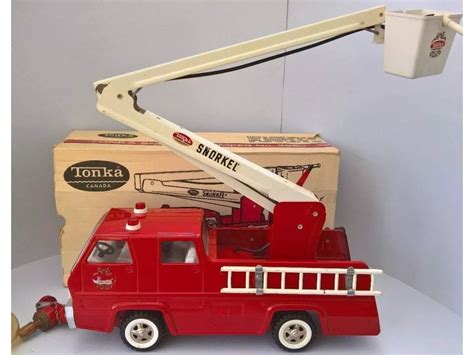 Vintage Tonka Snorkel Fire Truck W Bucket Both Hoses And Fire Hydrant 1970 S Lagoagrio Gob Ec