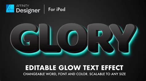 Editable 3d Glow Text Effect Affinity Designer For Ipad Tutorial