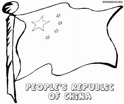 Flag Chinese Coloring Pages Drawing England Getdrawings