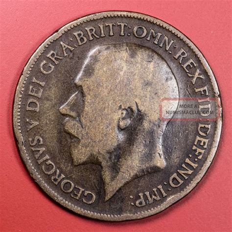1917 Great Britain One Penny Foreign Coin Sandh