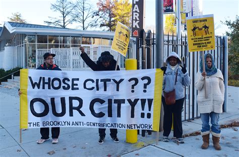 Anti Gentrification Activists Protest Real Estate Summit At Brooklyn Museum