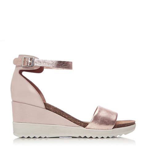 Loraynie Rose Gold Leather Sandals From Moda In Pelle Uk