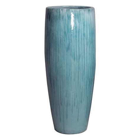 Rosecliff Heights Hurwitz Turquoise 47 Indoor Outdoor Ceramic Floor Vase Wayfair