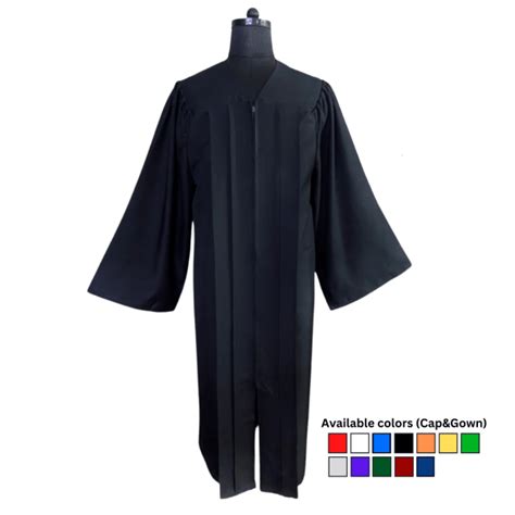 Deluxe Black High School Graduation Gown Fluted Gown Graduation Robe