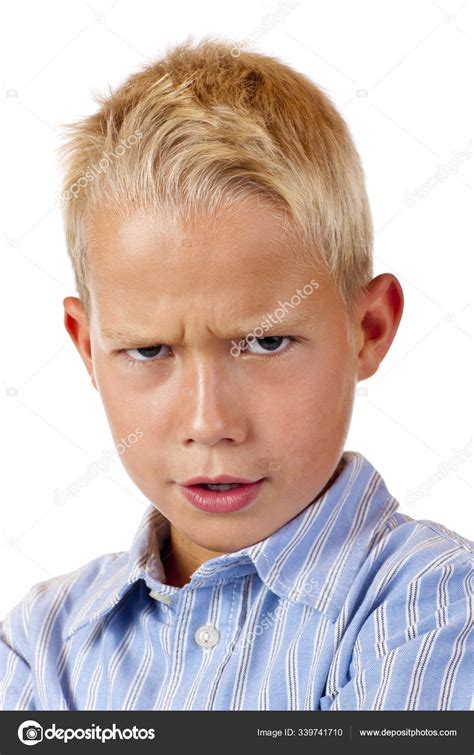 Portrait Boy Who Looks Angry Camera — Stock Photo © Panthermediaseller