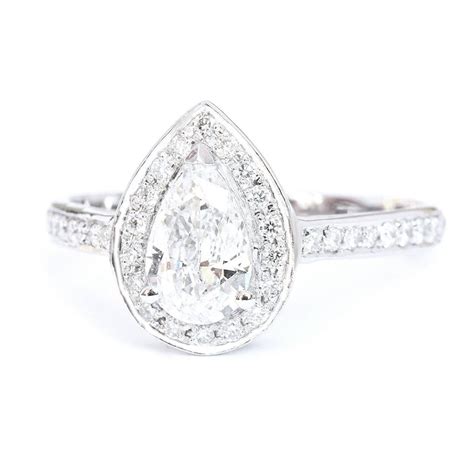 Natural Pear Cut Diamond Gia Engagement Ring Pear Diamond Etsy