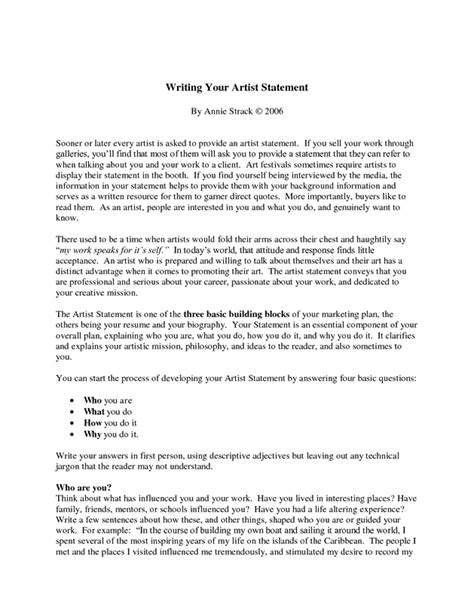 Peanut butter and jelly sandwiches are the best. Writing Your Artist Statement | Artist statement, Artist ...