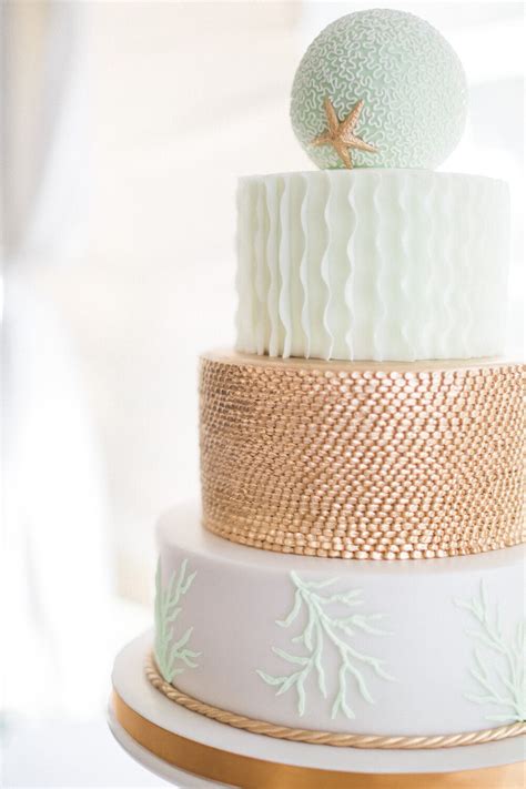 Today's second set of real wedding invitations come to us from jocelyn dunn, a freelance graphic designer in los angeles with a company called petit bureau that specializes in custom wedding & event invitations. Modern Round Beach-Inspired Wedding Cake