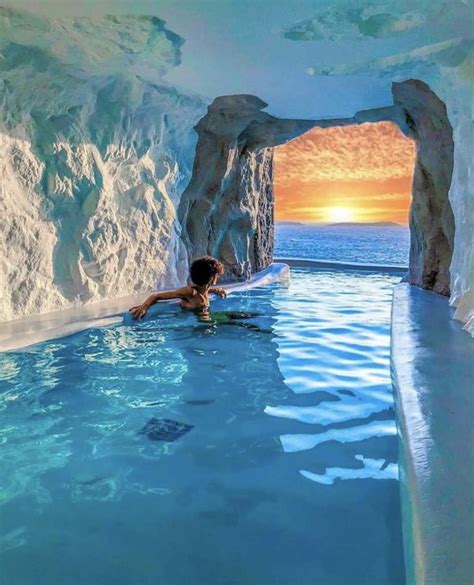Pin By Anthoula Kritikos On Greece Cave Pool Mykonos Water Architecture