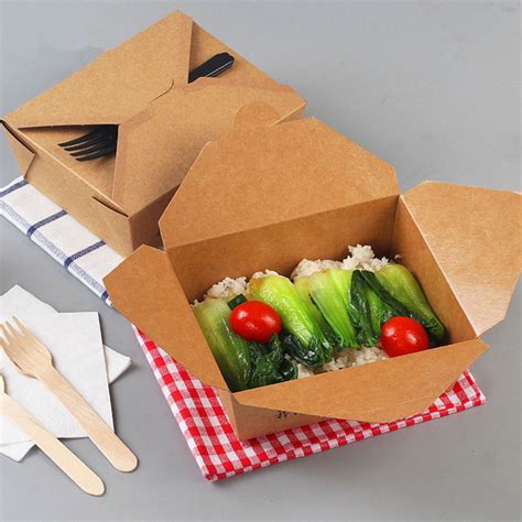 Disposable Takeaway Craft Paper Lunch Food Box Paper Meal Box Standard