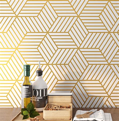 Buy 177x276 Abstract Gold Peel And Stick Wallpaper Removable
