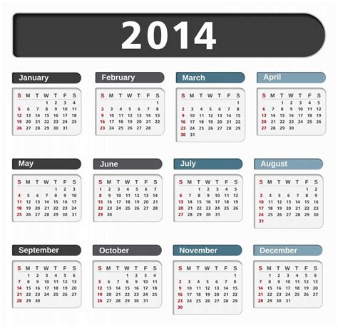 Printed Calendar 2014: Free Desktop Calendar 2014 for Laptops & Desktop PC - 2014 New Year Desk ...