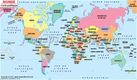 Carte Du Monde Avec Pays Et Capitales