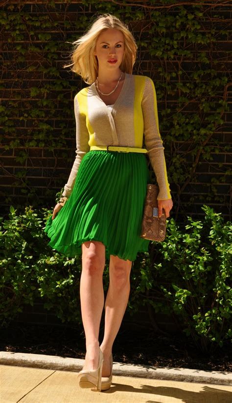 Green Pleated Skirt Green Pleated Skirt Style Inspiration Style