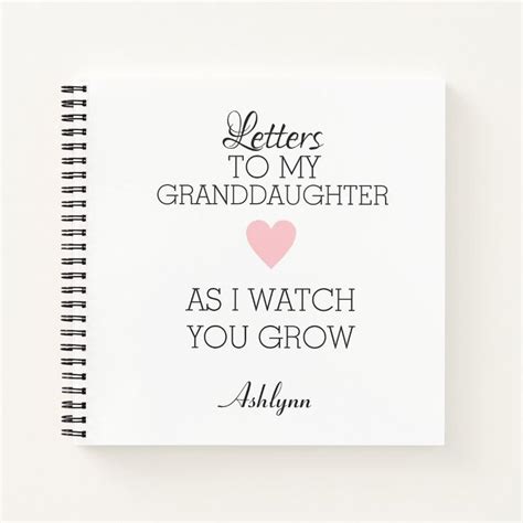 Personalized Letters To My Granddaughter Notebook Zazzle Daughter