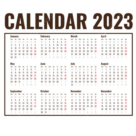 Gambar Kalender Sederhana Berwarna Coklat 2023 Kalender Desktop