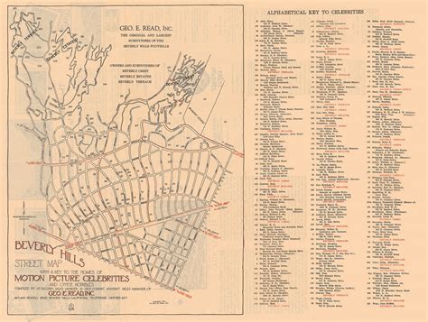 Map Of Movie Stars Homes In Beverly Hills 1926 Rmappo