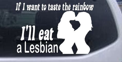 taste the rainbow eat a lesbian car or truck window decal sticker rad dezigns