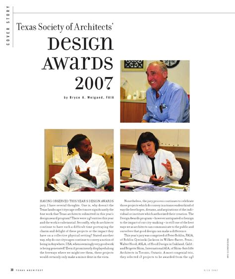 Texas Architect Septoct 2007 Design Awards By Texas Society Of