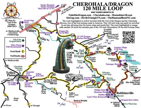 The dragon goes by many different names such as the tail of the dragon the road earned these nicknames basically due to the shape made by the path of the road when viewed from a map (like a dragon's tail with all. Tail of the Dragon Road Maps | Bike trips, Road trip ...