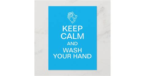 Keep Calm And Wash Your Hand Postcard Zazzle