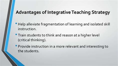 Integrated Teaching And Learning Approaches