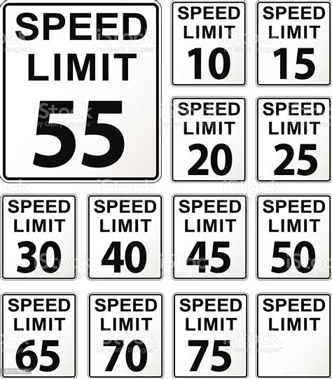 Speed Limit Signs Stock Illustration Download Image Now