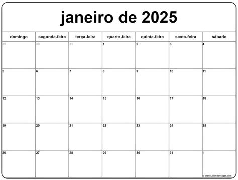 Janeiro De 2025 Calendario Grátis Em Português Calendario Janeiro