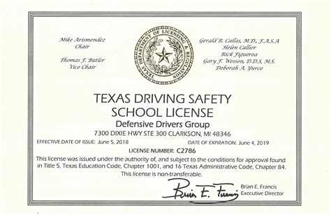 Defensive Driving Course Online Texas Free Printable Certificate Free