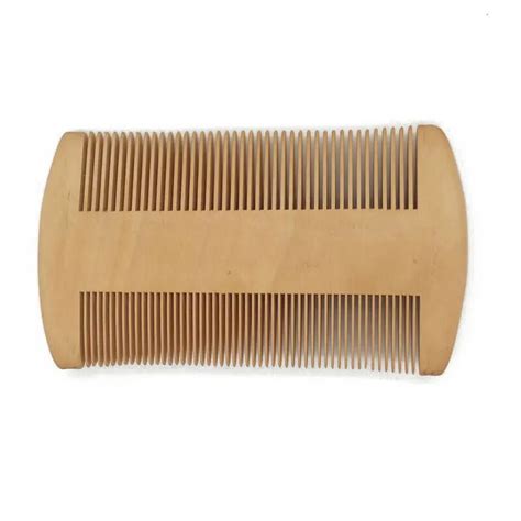 Fh 20017 Custom Logo Blank Peach Wood Comb Beard Comb Double Edged Fine Toothed Comb In Combs