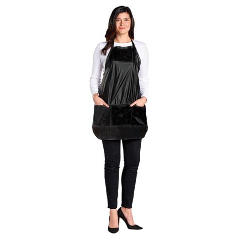 Vinyl Salon Operator Stylist Apron With Pockets And Waist Ties At