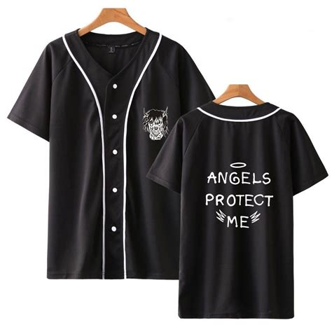 Lil Peep T Shirts Angels Protect Me Baseball Shirt Lil Peep Store