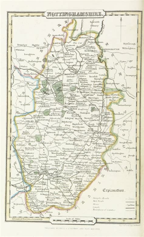 Map Of Nottinghamshire England 1842 Old Maps Map Vintage World Maps