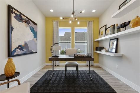 Check out our yellow office decor selection for the very best in unique or custom, handmade pieces from our prints shops. Lemon yellow home office with floating shelves | Yellow ...