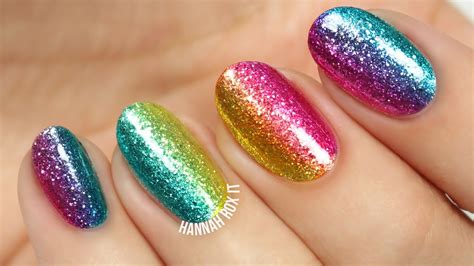 Rock The Rainbow Glitter Nail Art Diy Tutorial